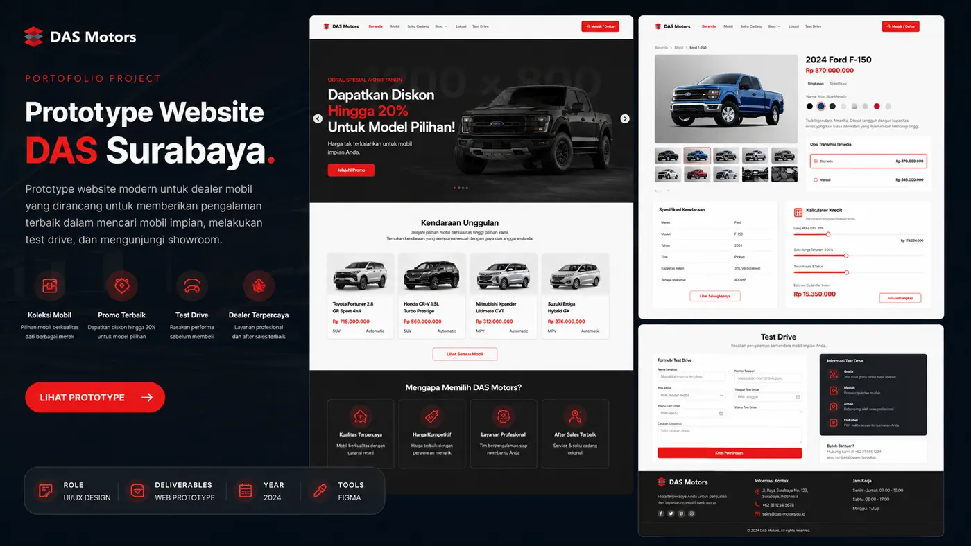 DAS Motors Surabaya: Car Dealer Prototype portfolio preview