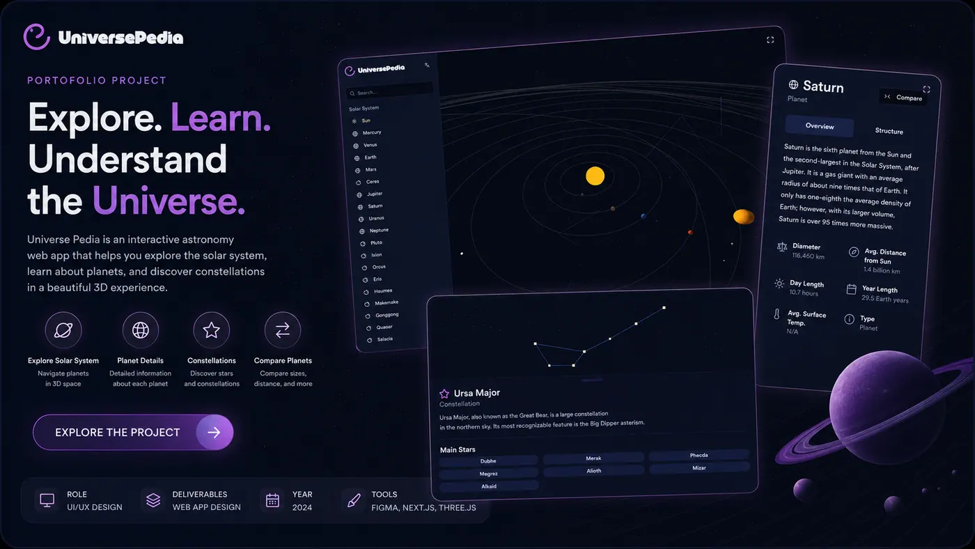 Universe Pedia portfolio preview